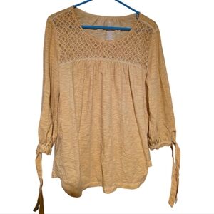 St. John's Bay Golden Lace Accent Blouse